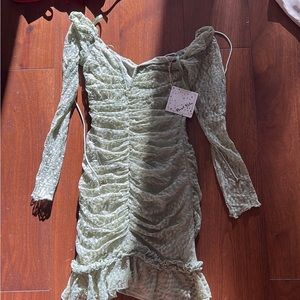 Olive green mini dress